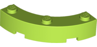 Brick Round Corner 4 x 4 Macaroni Wide with 3 Studs in Lime