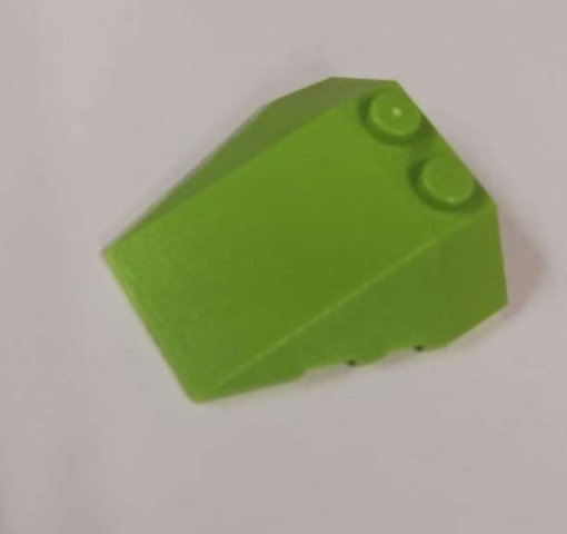 Brick Wedged, Sloped 4 x 4 Triple, Stud Notches in Lime