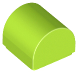 Brick Curved 1 x 1 x 2/3 Double Curved Top, No Studs in Lime