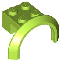 Wheel Arch, Mudguard 4 x 2 1/2 x 2 with 2 x 2 Plate in Lime