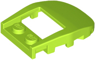 Brick Wedged, Curved 4 x 3 Recessed Back with Opening, Two Studs [Plain] in Lime