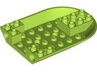 Aircraft Fuselage Curved Forward 6 x 8 Bottom with 2 Pin Holes in Lime