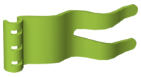 Duplo Flag Wavy 2 x 5 with Slits in Lime