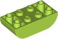 Brick Curved Inverted 2 x 4 Double in Lime