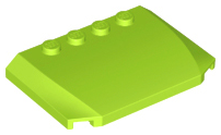 Brick Wedged, Curved Triple 4 x 6 x 2/3 with 4 Studs in Lime