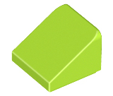 Brick Sloped 30° 1 x 1 x 2/3 (Cheese Slope) in Lime