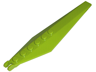 Hinge Plate 1 x 12 Locking with Angled Side Extensions and Tapered Ends, 7 Teeth in Lime