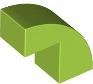 Brick Curved 1 x 2 x 1 2/3 with 1 Cutout in Lime