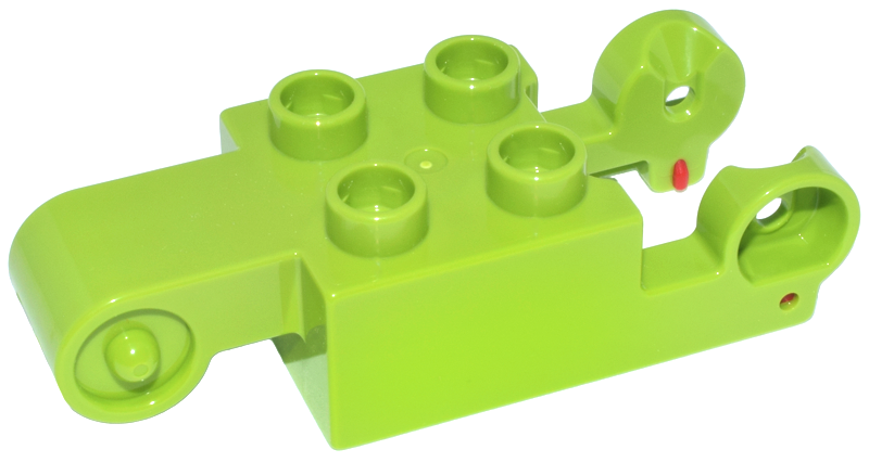 Duplo Brick 2 x 4 with 4 Studs and Hinge Male and Female in Lime