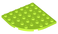 Plate Round Corner 6 x 6 in Lime