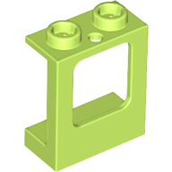 Window 1 x 2 x 2 Plane, Hollow Studs, Single Hole Top and Bottom for Glass in Lime