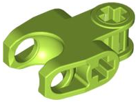 Technic Axle Connector 2 x 3 with Ball Socket, Closed Sides, Squared Ends in Lime