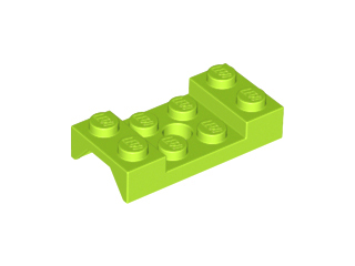 Wheel Arch, Mudguard 2 x 4 Studded with Hole in Lime