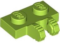 Hinge Plate 1 x 2 Locking with 2 Fingers on Side, 7 Teeth in Lime