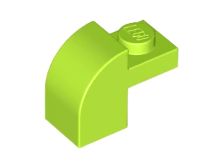 Brick Curved 1 x 2 x 1 1/3 with Curved Top in Lime