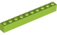 Brick 1 x 10 in Lime