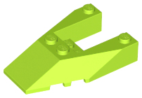 Brick Wedged, Sloped 6 x 4 Cutout, Stud Notches in Lime
