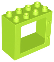 Duplo Door / Window Frame Flat Front Surface, Completely Open Back in Lime
