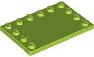 Plate Special 4 x 6, Studs on 3 Edges in Lime