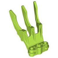 Large Figure Weapon, Claw, Triple, Small with Axle Hole in Lime