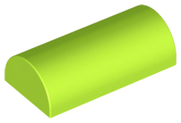 Brick Curved 2 x 4 Double, No Studs, with Groove in Lime