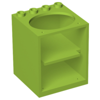 Belville, Cupboard 4 x 4 x 4 with Elliptical Hole for Sink in Lime