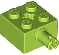 Brick Special 2 x 2 with Pin and Axle Hole in Lime