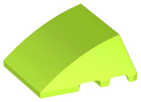 Brick Wedged, Curved 4 x 3 No Studs [Plain] in Lime