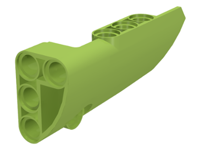 Technic Panel Fairing # 4 Small Smooth Long, Side B in Lime
