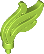 Flame / Headwear Accessory Plume / Feather, Triple Point in Lime