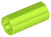 Technic Axle Connector Smooth [with x Hole + Orientation] in Lime