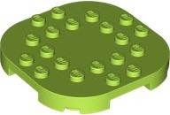 Plate Round Corners 6 x 6 x 2/3 Circle with Reduced Knobs in Lime