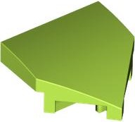 Brick Wedged, Curved 2 x 2 with Stud Notches in Lime