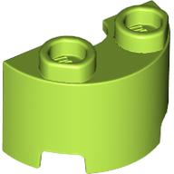 Brick Round, Half 1 x 2 in Lime