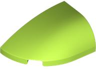 Brick Round, Curved Double 3 x 2 Beveled with Stud Notch Left in Lime