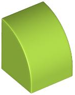 Brick Curved 1 x 1 in Lime