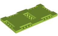 Plate Special 8 x 16 x 2/3 with Six Recessed Edges with 1 x 4 Studs and Recessed Center with 2 x 4 Studs in Lime