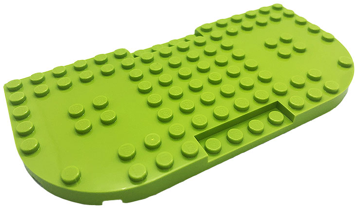 Plate Special 8 x 16 x 2/3, Two Rounded Corners, Reduced Stud Sections in Lime