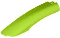 Brick Round, Curved 10 x 2 x 2 with Rounded End Left in Lime