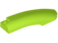 Brick Round, Curved 10 x 2 x 2 with Rounded End Right in Lime