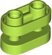 Brick Special 1 x 2 Rounded with Center Bars in Lime