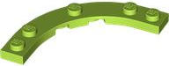 Plate Round Corner 5 x 5 with 4 x 4 Round Cutout in Lime