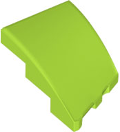 Brick Wedged, Curved 3 x 2 with Stud Notch Left in Lime