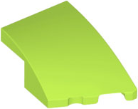 Brick Wedged, Curved 3 x 2 with Stud Notch Right in Lime