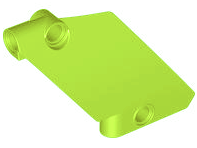 Technic Panel Curved 5 x 7 Parallelogram Left in Lime