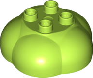 Duplo Plant Bush / Tree Top / Rock Pile with 4 studs in Lime