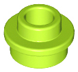 Plate Round 1 x 1 with Open Stud in Lime