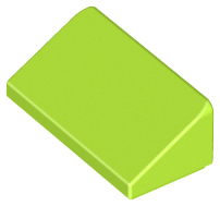 Brick Sloped 30° 1 x 2 x 2/3 in Lime