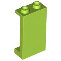 Panel 1 x 2 x 3 [Side Supports / Hollow Studs] in Lime
