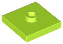 Plate Special 2 x 2 with Groove and Center Stud (Jumper) in Lime